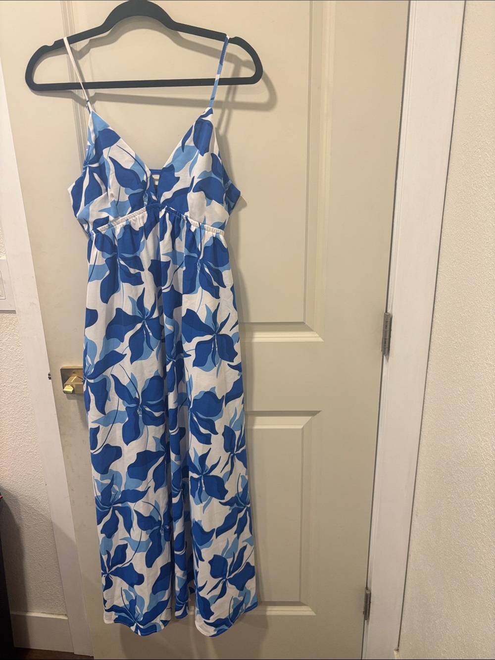 a new day Blue and White Floral Maxi Dress